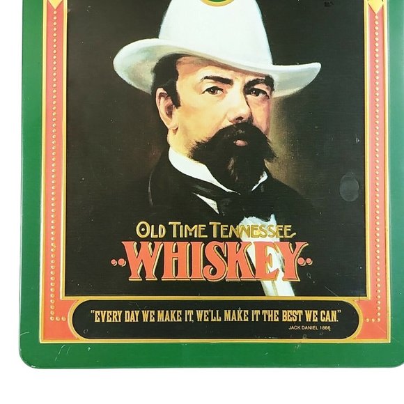 Jack Daniel's Storage Gift Box Tin Metal Hinged Lid Mansfield England 10.5" x 8" - Picture 3 of 10